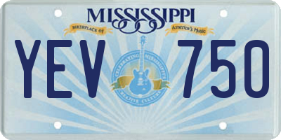 MS license plate YEV750