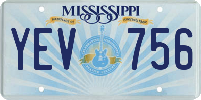 MS license plate YEV756