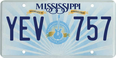 MS license plate YEV757