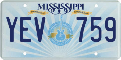 MS license plate YEV759