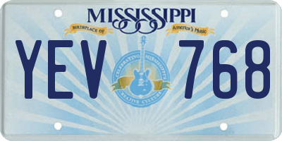 MS license plate YEV768