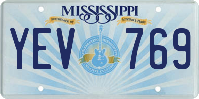 MS license plate YEV769