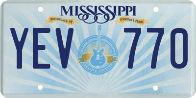 MS license plate YEV770