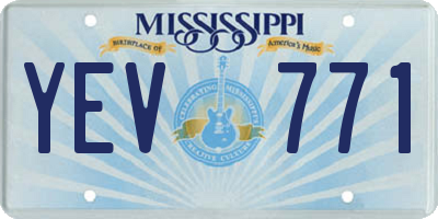 MS license plate YEV771