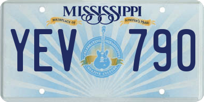 MS license plate YEV790