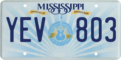MS license plate YEV803