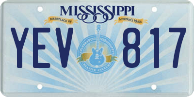 MS license plate YEV817