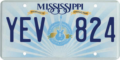 MS license plate YEV824
