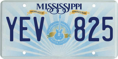 MS license plate YEV825