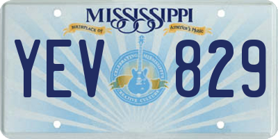 MS license plate YEV829