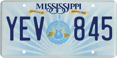 MS license plate YEV845