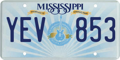 MS license plate YEV853