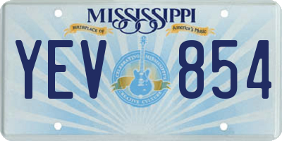 MS license plate YEV854