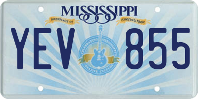 MS license plate YEV855