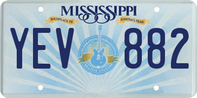 MS license plate YEV882