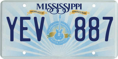 MS license plate YEV887