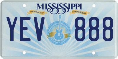 MS license plate YEV888