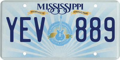 MS license plate YEV889
