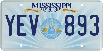 MS license plate YEV893