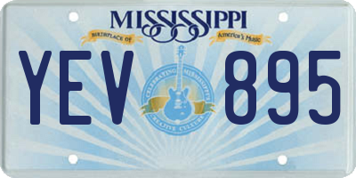 MS license plate YEV895