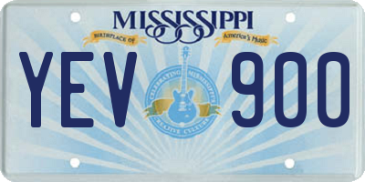 MS license plate YEV900