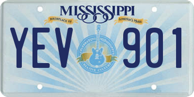 MS license plate YEV901