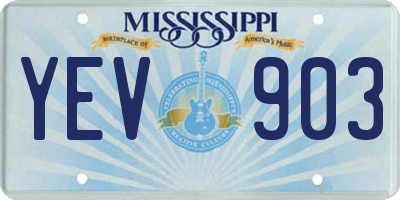 MS license plate YEV903