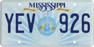 MS license plate YEV926