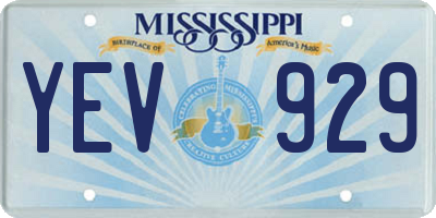 MS license plate YEV929