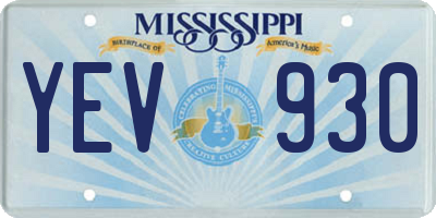 MS license plate YEV930