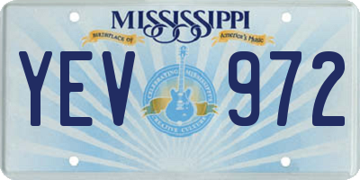 MS license plate YEV972
