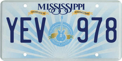 MS license plate YEV978