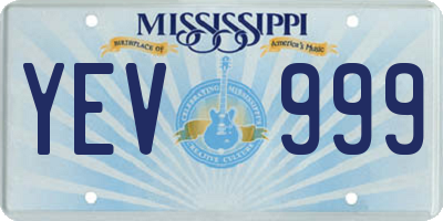 MS license plate YEV999