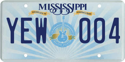 MS license plate YEW004