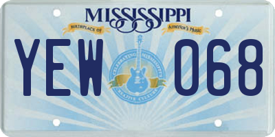 MS license plate YEW068