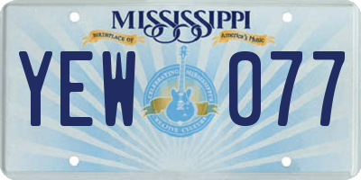 MS license plate YEW077