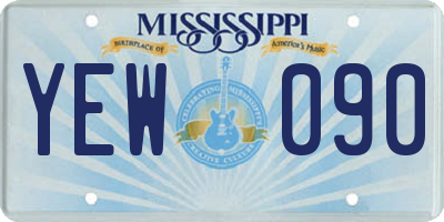 MS license plate YEW090