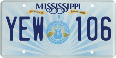 MS license plate YEW106