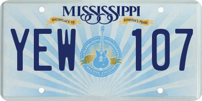 MS license plate YEW107