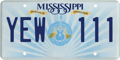 MS license plate YEW111