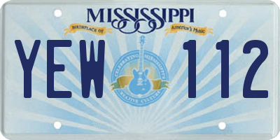 MS license plate YEW112