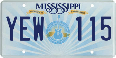 MS license plate YEW115
