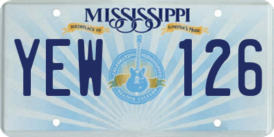 MS license plate YEW126