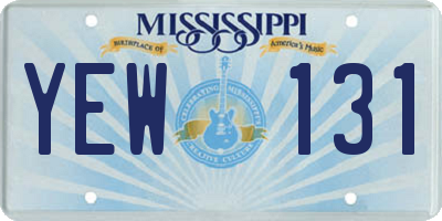 MS license plate YEW131