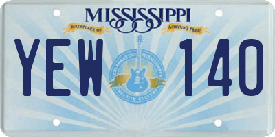 MS license plate YEW140