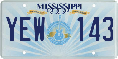 MS license plate YEW143