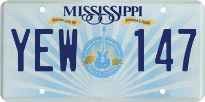 MS license plate YEW147