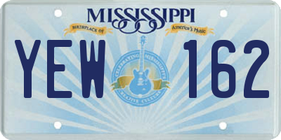 MS license plate YEW162