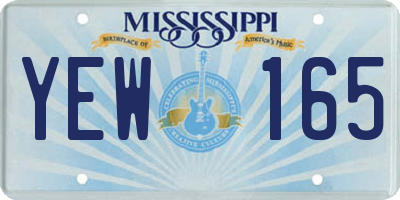 MS license plate YEW165