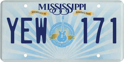 MS license plate YEW171